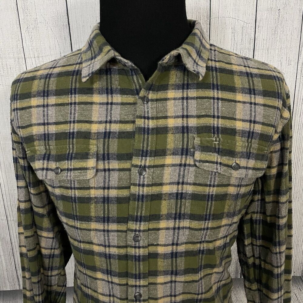 prAna Men's XL Slim Multicolor Check Long Sleeve Button-Front Flannel Shirt